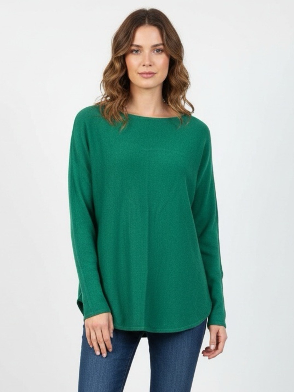 NWT Michael Kors Jewel Green Cotton Blend Long Sleeve Top Size Small Gold Logo